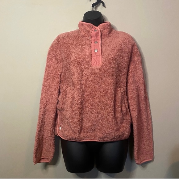 Wallflower Pink Teddy Pullover Buttons Sweater - Picture 2 of 5
